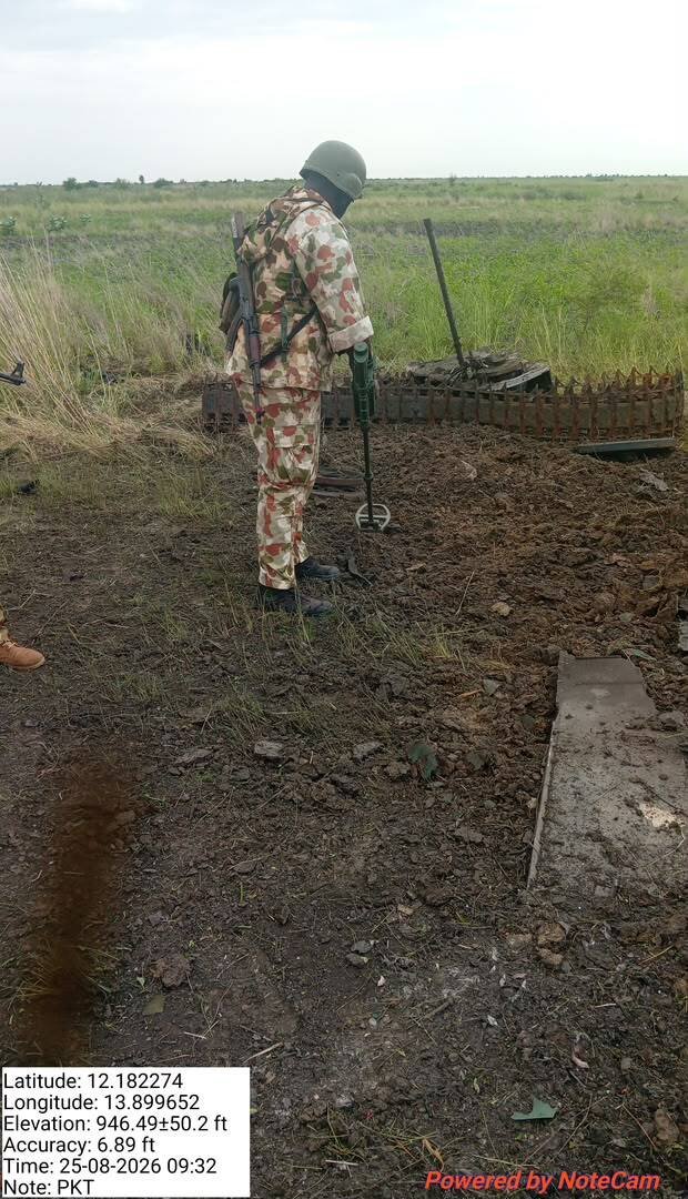 Troops discover detonated IED along Dikwa–Marte road…