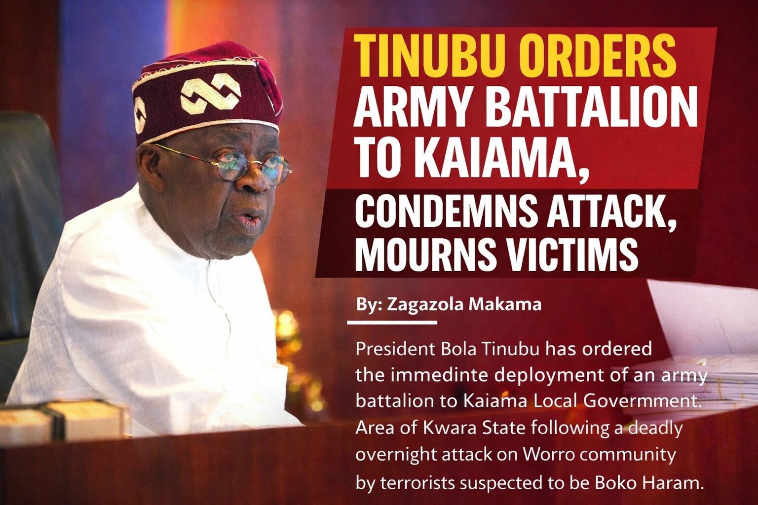 Tinubu orders army battalion to Kaiama, condemns attack,&hellip;