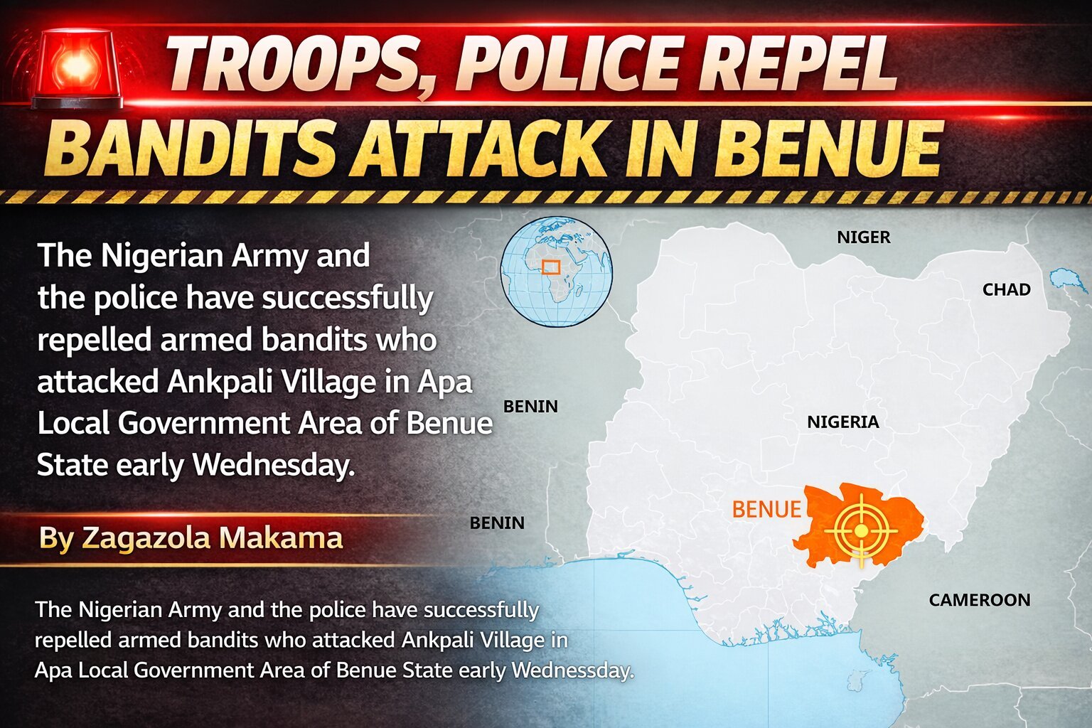 Troops, police repel bandits attack in Benue