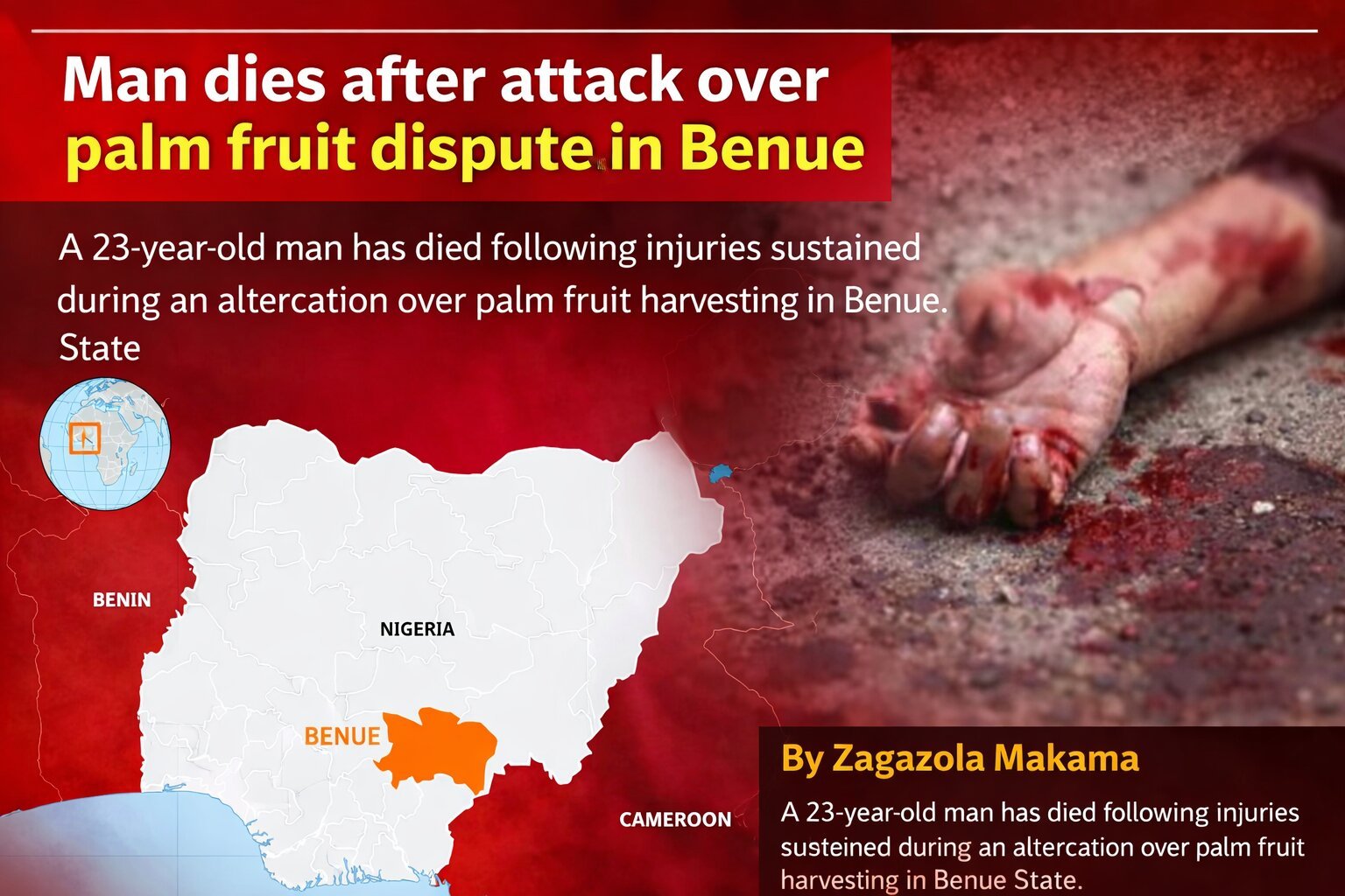 Man dies after attack over palm fruit dispute in Benue