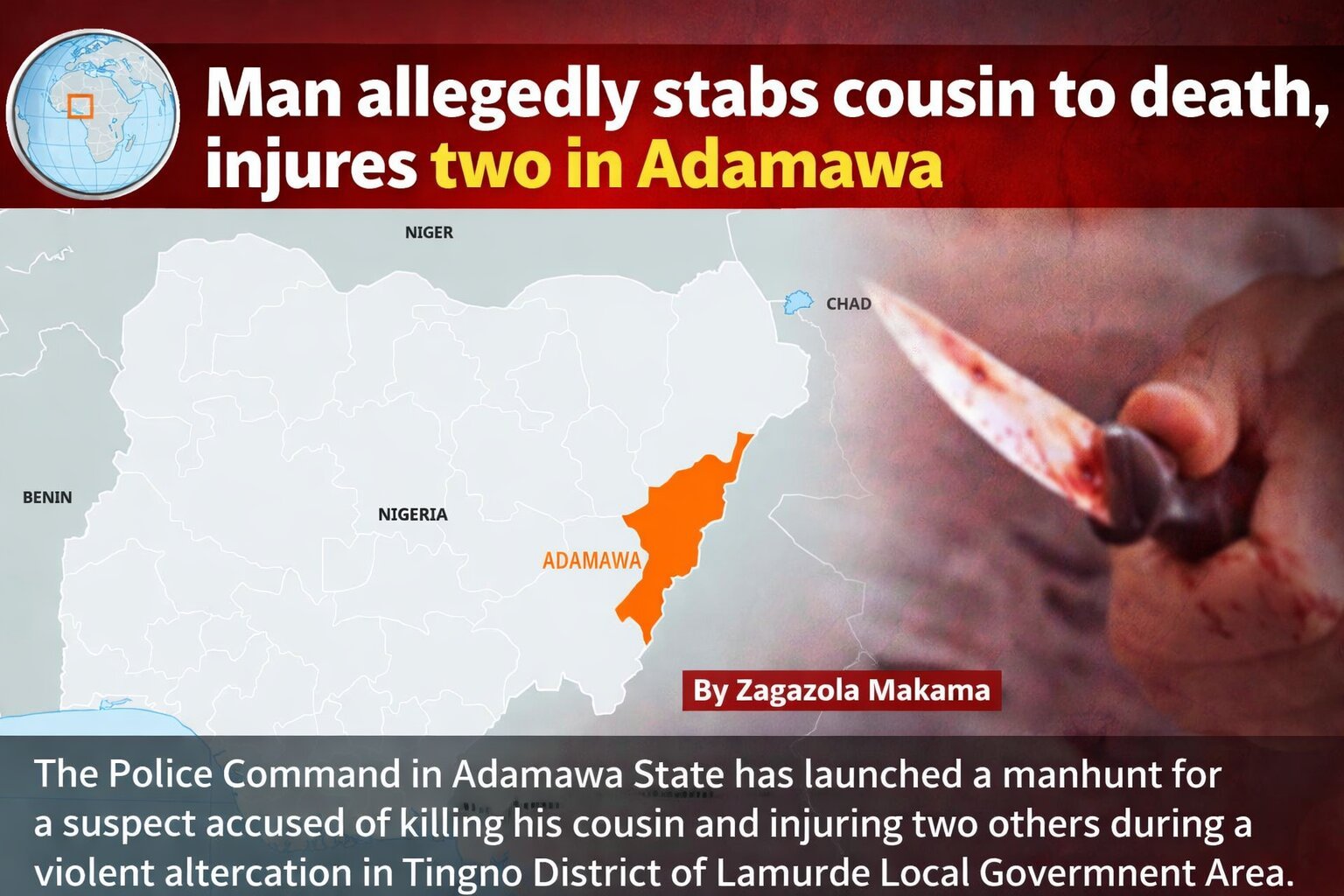 Man allegedly stabs cousin to death, injures two in&hellip;