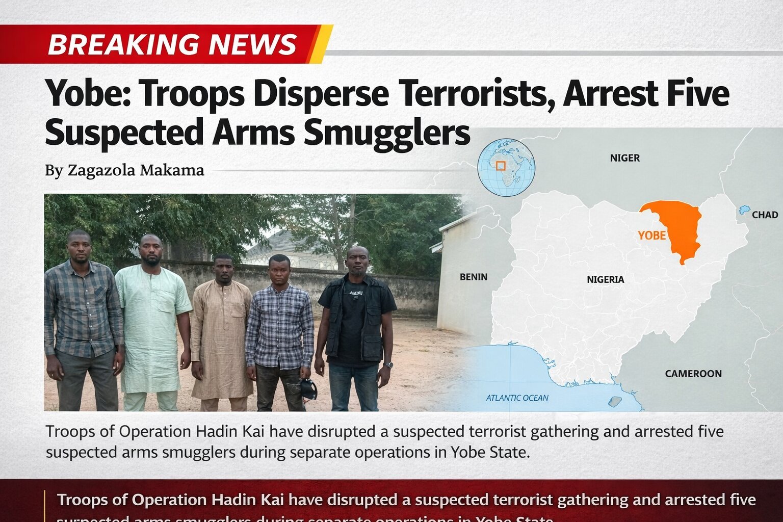 Yobe: Troops Disperse Terrorists, Arrest Five Suspected&hellip;