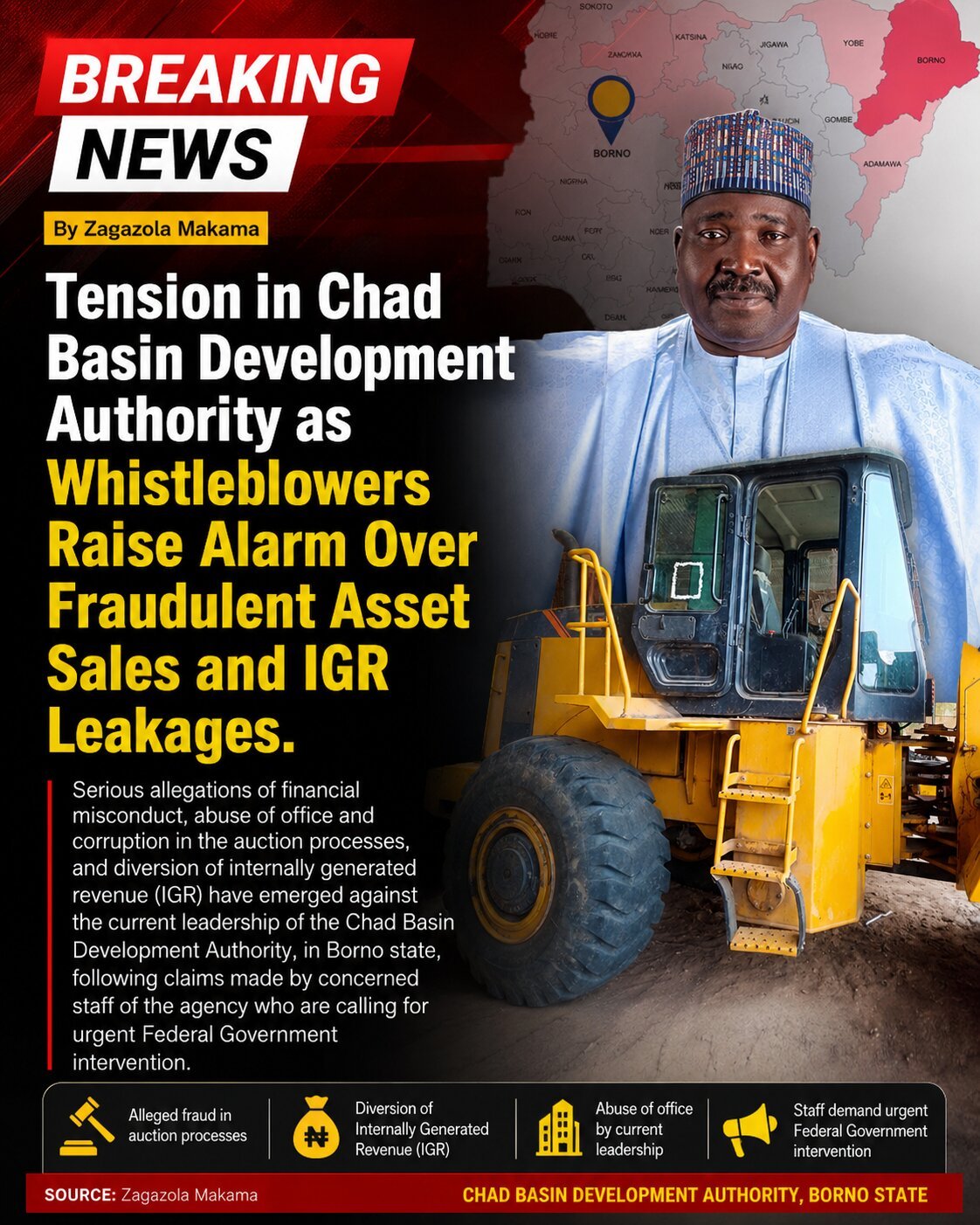 Tension in Chad Basin Development Authority as Whistleblowers…
