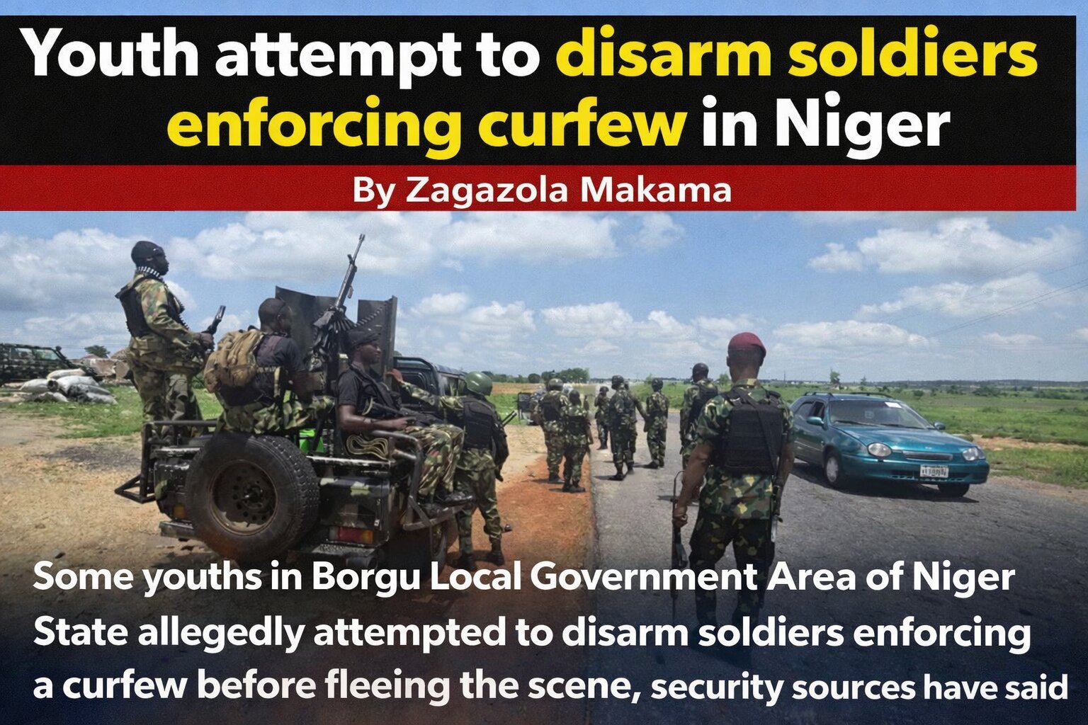 Youth attempt to disarm soldiers enforcing curfew in Niger